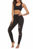 Picture of DIBAOLONG Womens High Waist Yoga Pants Cutout Ripped Tummy Control Workout Running Yoga Skinny Leggings Black XXL