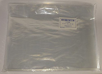 Picture of 100 - 9 x 12" Poly Clear Plastic T-Shirt / Apparel Bags 1 Mil 2" Back Flap Lock (2 Pack)