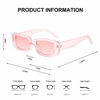 Picture of BUTABY Rectangle Sunglasses for Women Retro Driving Glasses 90s Vintage Fashion Narrow Square Frame UV400 Protection Pink