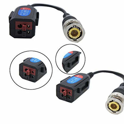 Picture of 5 Pairs Passive Video Balun 8MP HD-CVI/AHD/TVI Via Twisted Pair Video Connector RJ45 Transceiver Transmitter for CCTV Security DVR Surveillance Camera System
