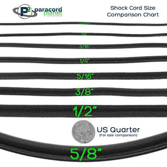 Picture of Elastic Bungee Nylon Shock Cord 2.5mm 1/32", 1/16", 3/16", 5/16", 1/8, 3/8", 5/8", 1/4", 1/2 inch PARACORD PLANET Crafting Stretch String 10 25 50 & 100 Foot Lengths Made in USA 