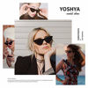 Picture of YOSHYA Retro Vintage Narrow Cat Eye Sunglasses for Women Clout Goggles Plastic Frame (Black Grey + + Clear Red/Red)