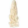 Picture of Felendy Ponytail Extension Claw 18" 20" Curly Wavy Straight Clip in Hairpiece One Piece A Jaw Long Pony Tails for Women Bleach Blonde