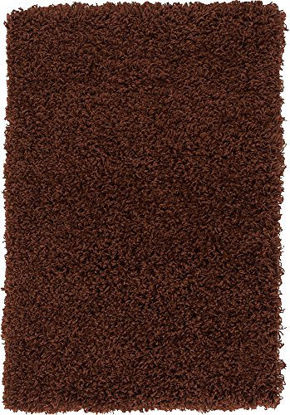 Picture of Unique Loom Solo Solid Shag Collection Modern Plush Chocolate Brown Area Rug (2' 2 x 3' 0)