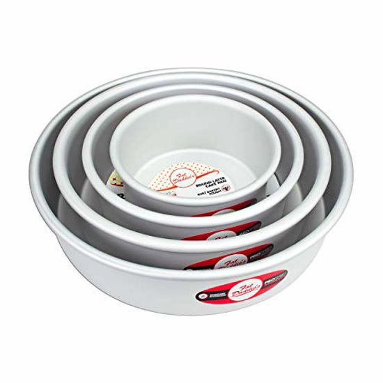 Cake Pan Set of 4, Round 3 Inches Even (6 to 12 Inches) by Fat Daddio's  Round