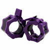 Picture of Greententljs Barbell Clamps 2 Inch Olympic - Pair of Collars Quick Release Locking Barbell Workout Pro Weight Plate Clamp Clips for Gym Power Heavy Weightlifting Fitness (Purple)