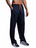 Picture of ZENGVEE Men's Sweatpant with Zipper Pockets Open Bottom Athletic Pants for Jogging, Workout, Gym, Running, Training (NavyBlue01,M)