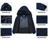 Picture of TBMPOY Men's Hiking Ski Jacket Waterproof Windproof Mountain Winter Warm Snow Coat Navy XL