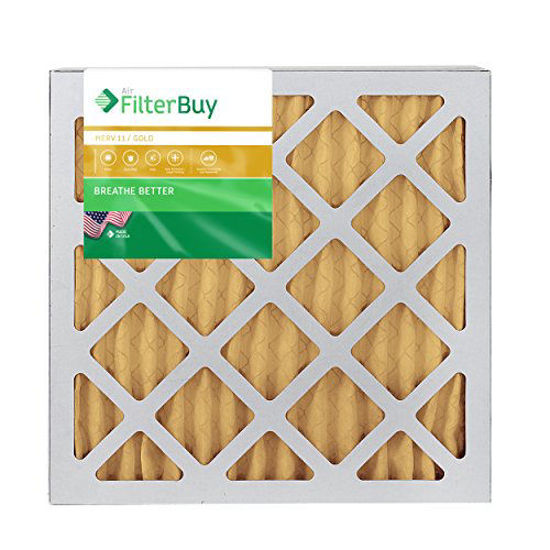 Picture of FilterBuy 12x16x1 MERV 11 Pleated AC Furnace Air Filter, (Pack of 4 Filters), 12x16x1 - Gold