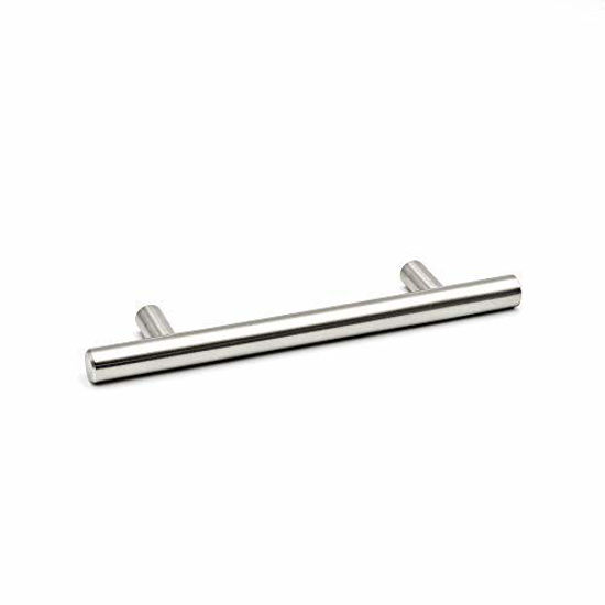 Picture of 100 Pack Brushed Nickel Cabinet Pulls Drawer Handles - homdiy Cabinet Hardware Stainless Steel Cabinet Handles 4in Hole Centers Cupboard Pull Drawer Pulls, 201SN