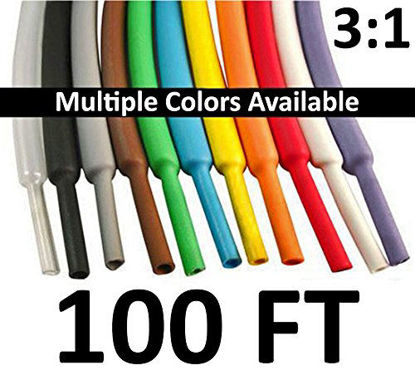 Picture of Electriduct 1/8" Heat Shrink Tubing 3:1 Ratio Shrinkable Tube Cable Sleeve - 100 Feet (Black)