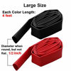 Picture of 2 Pack 1/2 inch Heat Shrink Tubing, 3:1 Adhesive-Lined Large Heat Wire Shrinkable Tube by MILAPEAK (4 Feet, Black & Red)