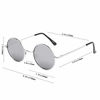 Picture of NIEEPA John Lennon Vintage Round Polarized Hippie Sunglasses Small Circle Metal Driving Sun Glasses (Mercury Lens/Silver Frame)