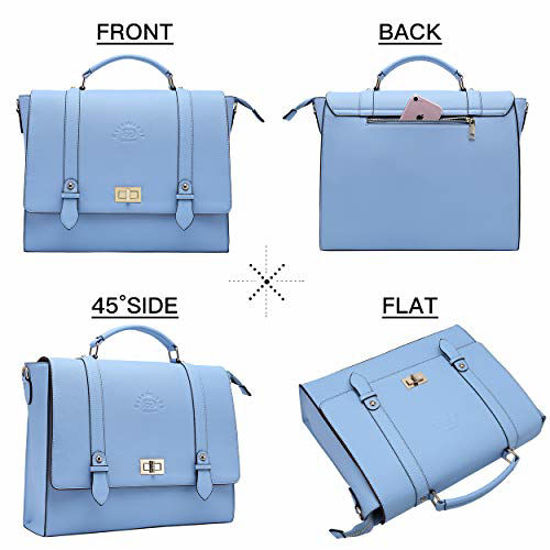 Picture of 15.6-Inch Laptop-Briefcase-for-Women,Work-Bags Unique Laptop Messenger Bag Satchel-Bag Laptop-Computer Bag with Professional Padded Compartment for Tablet Notebook Ultrabook-Baby Blue Jay