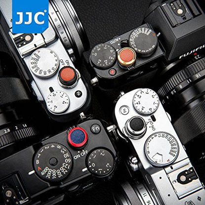 Picture of JJC Soft Camera Shutter Release Button Cap for Fuji Fujifilm X-T4 X-T3 X-T2 X-T30 X-T20 X-T10 XPro3 XPro2 XPro1 X100V X100F X100T X100S X-E3 X-E2S for Sony RX10 IV III II RX1RII RX1R RX1 /Silver Brown