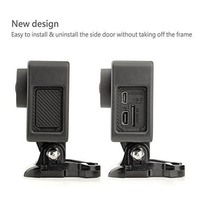 Picture of SOONSUN Frame Mount Housing Case with Basic Buckle and Long Thumb Bolt Screw for GoPro Hero 3 3+ 4 Camera and All Slots Fully Accessible-Black