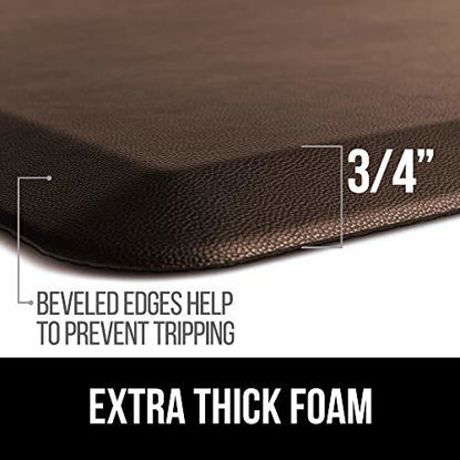 Picture of GORILLA GRIP Original Premium Anti-Fatigue Comfort Mat, Phthalate Free, Ergonomical, Extra Support and Thick, Kitchen, Laundry and Office Standing Desk Mats, 48x20, Brown