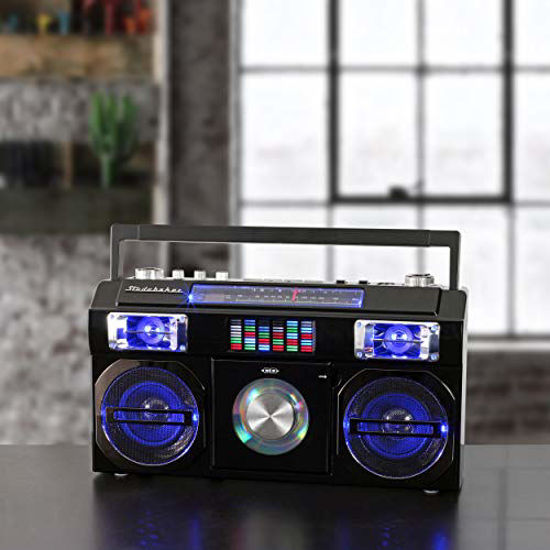 Picture of Studebaker SB2145B 80's Retro Street Bluetooth Boombox with FM Radio, CD Player, LED EQ, 10 Watts RMS Power and AC/DC
