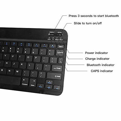 Picture of XIWMIX Ultra-Slim Wireless Bluetooth Keyboard - Universal Rechargeable Bluetooth Keyboard Compatible with iPad Pro/iPad Air/iPad 9.7/iPad 10.2/iPad Mini and Other iOS Android Windows Devices