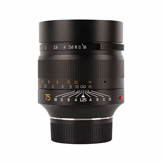 Picture of 7artisans 75mm F1.25 Fixed Mirrorless Camera Lens for Leica M-Mount Cameras Like Leica M-M Leica M240 Leica M3 Leica M6 Leica M7 Leica M8 Leica M9 Leica M9p Leica M10