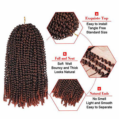 GetUSCart- 14 Inch Spring Twist Crochet Braids Hair for Butterfly Locs Bomb Twist  Crochet Hair Beyond Beauty Ombre Colors Synthetic Fluffy Hair Extension 3  Packs 30 Strands 190g/Pack(14 Inch, T1B 30)