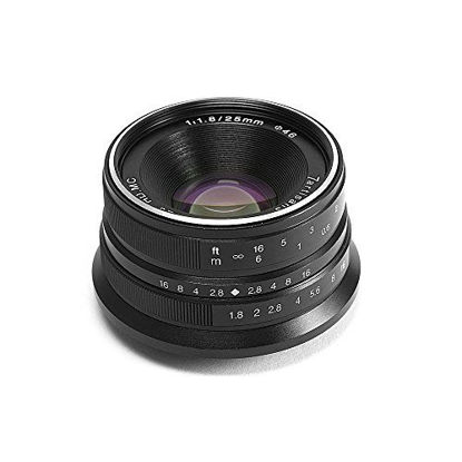 Picture of 7artisans 25mm F1.8 APS-C Large Aperture Manual Focus Fixed Lens for Olympus and Panasonic Micro Four Thirds MFT M4/3 Cameras - Black