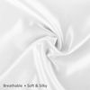 Picture of ShopBedding Luxury Satin Pillowcase for Hair - Standard Satin Pillowcase with Zipper, White (1 per Pack) - Blissford