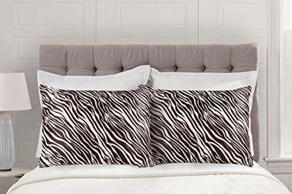 Picture of ShopBedding Luxury Satin Pillowcase for Hair - Standard Satin Pillowcase with Zipper, Brown Zebra Print (1 per Pack) - Blissford