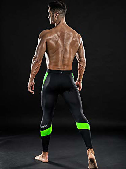  Boys Leggings Quick Dry Youth Compression Pants Sports Tights  Basketball Base Layer Green L