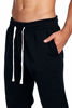 Picture of ProGo Men's Joggers Sweatpants Basic Fleece Marled Jogger Pant Elastic Waist (X-Large, Black)