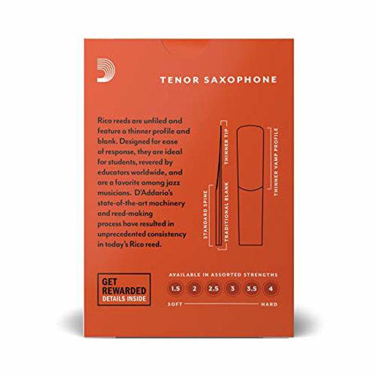 Picture of Rico by D'Addario Tenor Sax Reeds, Strength 1.5, 10-pack