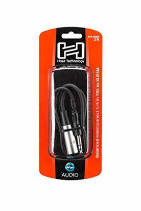 Picture of Hosa STX-102M 1/4" TRS to XLR3M Balanced Interconnect Cable, 2 Feet