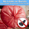 Picture of No Leak, Hospital Grade Biohazard Waste Bags 100 Pk. 10 Gallon, 24" Red Trash Liner with Hazard Symbol for Infectious Waste Disposal. Best Small Lab Can Liners for Labeling Biohazardous Trash Safely
