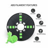 Picture of ABS Filament,Less Odor ABS Filament 1.75mm Dimensional Accuracy +/- 0.02 mm, Vacuum Sealed, Green,1kg Spool (2.2lbs)Fit Most FDM Printer