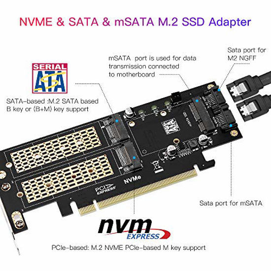 M.2 x 2 to SATA III Dual Port Adapter with 3.5 Inch Metal Frame 