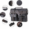 Picture of Leather Messenger Bag for Men, 17.3 Inch Vintage Leather Laptop Bag Briefcase Satchel, Large Messenger Bag Water Resistant School Work Bag (Black) 