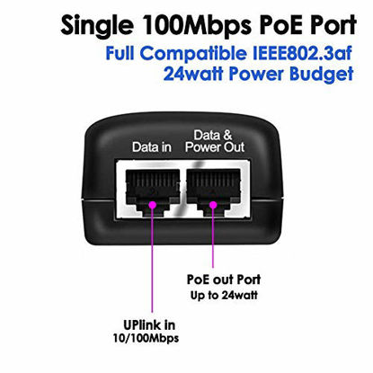 Picture of iCreatin Wall Plug POE Injector with 48v Power Supply 802.3af for Most Cisco/Polycom/Aastra Phones and More