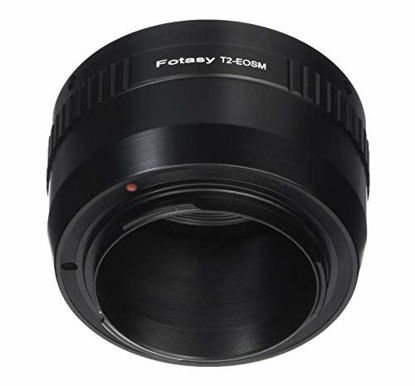 Picture of Fotasy Adjustable T Mount Lens to Canon EF-M Adapter, T2 EFM, T2 EOS M Adapter, EF M T Mount, fit T/ T2 Mount Telescope Len& Canon EF-M Mirrorless Cameras M1 M2 M3 M5 M6 M6 Mark II M10 M50 M100 M200