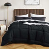 Picture of Bedsure Down Alternative Comforter Twin XL- All Season Quilted Lightweight Comforter Duvet Insert Twin XL with Corner Tabs 300GSM Plush Microfiber Fill Machine Washable Black 68x92 Inch