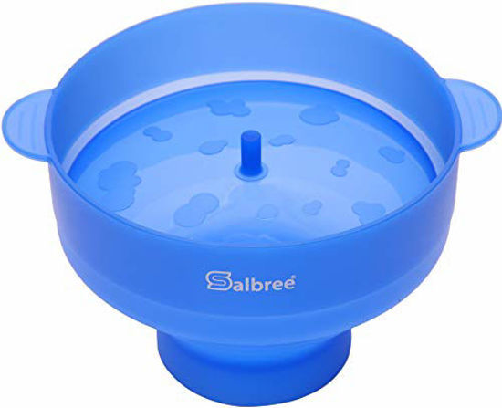 Picture of Original Salbree Microwave Popcorn Popper, Silicone Popcorn Maker, Collapsible Bowl - The Most Colors Available (Clear Blue)