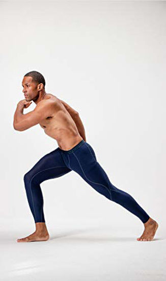 GetUSCart- DEVOPS 2 Pack Men's Compression Pants Athletic Leggings (Medium,  Black/Navy)