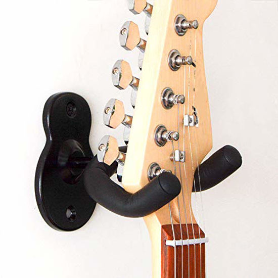 GetUSCart- Guitar Wall Mount Wall Hanger 3 Pack Hook Black Metal Guitar  Holder for Acoustic Electric Bass Guitar Ukulele Banjo mandolin