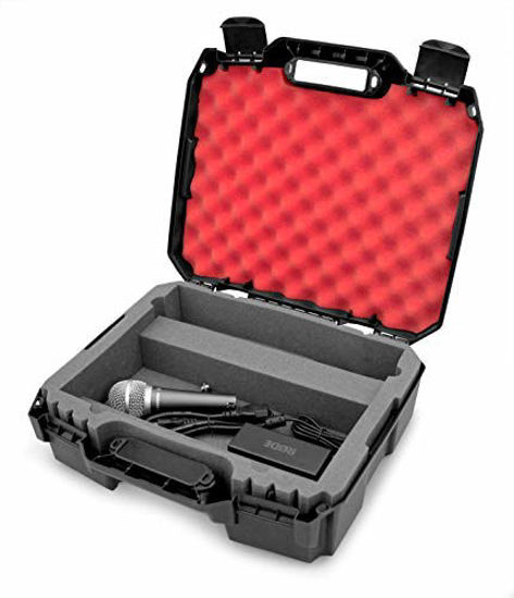 Picture of Casematix Studio Mixer Hard Case Fits Rode RODECaster Pro Podcast Production Studio Podcasting Microphone and Accessories, Red Padded Foam Protection