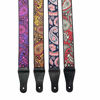 Picture of KLIQ Vintage Woven Guitar Strap for Acoustic and Electric Guitars + 2 Free Rubber Strap Locks, 2 Free Guitar Picks and 1 Free Lace | '60s Jacquard Weave Hootenanny Style | Pink & Purple Paisley