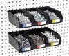 Picture of Pegboard Bins - 6 Pack Black Extra Large - Hooks to Any Peg Board - Organize Hardware, Accessories, Attachments, Workbench, Garage Storage, Craft Room, Tool Shed, Hobby Supplies, Small Parts