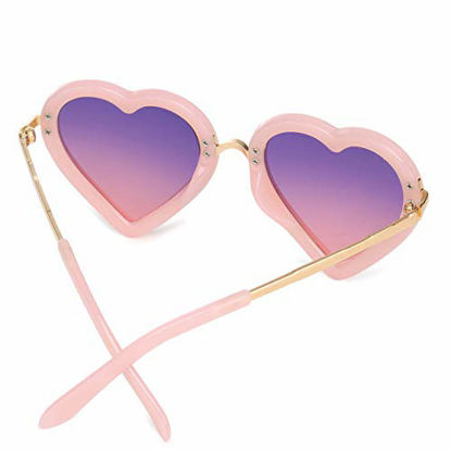 Picture of Mibasies Kids Polarized Heart Shaped Sunglasses for Toddler Girls Age 3-10