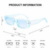 Picture of BUTABY Rectangle Sunglasses for Women Retro Driving Glasses 90s Vintage Fashion Narrow Square Frame UV400 Protection Blue