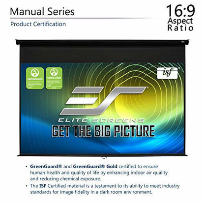 Picture of Elite Screens Manual Series, 120-INCH 16:9, Pull Down Manual Projector Screen with AUTO LOCK, Movie Home Theater 8K / 4K Ultra HD 3D Ready, 2-YEAR WARRANTY, M120UWH2