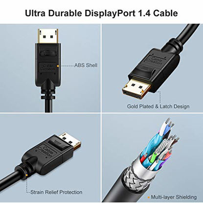 Picture of CableCreation 8K Displayport Cable 1.4, 3.3ft DisplayPort to DisplayPort Cable (DP to DP Cable) Gold Plated with 8K@60Hz, 4K@144Hz, 2K@165Hz Video Resolution & HDR Support, 1M / Black