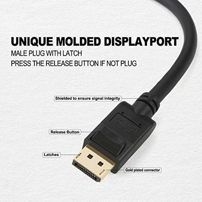 Picture of CableCreation (2-Pack) DisplayPort to DisplayPort Cable 6 Feet, Gold Plated DP to DP Cable Support 4K@60Hz, 2K@144Hz, 1.83M / Black